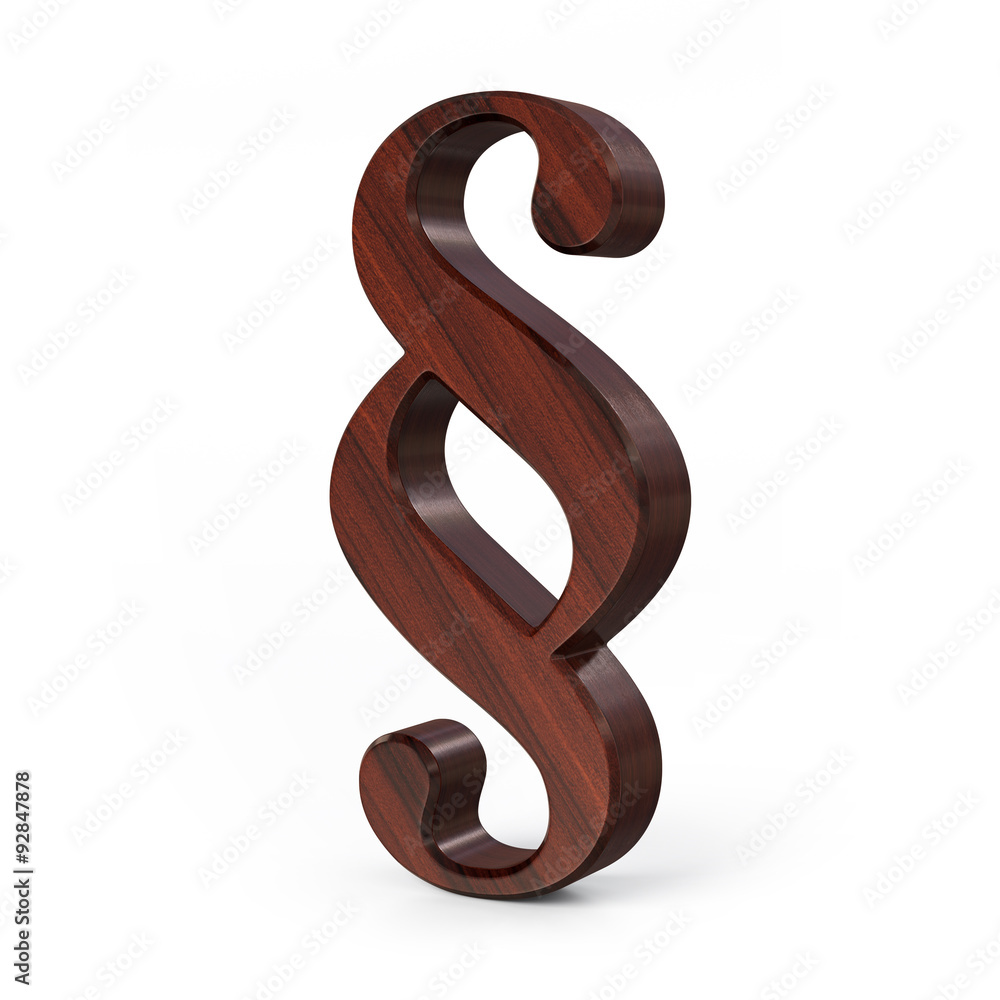 Paragraph sign - wood - front left view Paragraph sign - wood - front left view