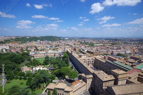 Aerial view of the Vatican City and Rome, Italy.