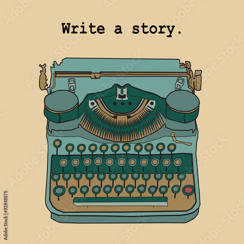  Vector illustrations of retro typewriter