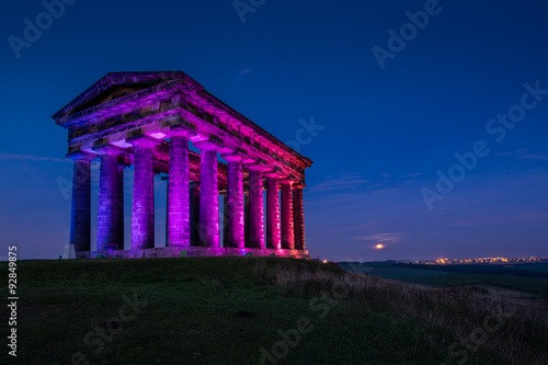 Canvas Print Illuminated Penshaw Monument at Night