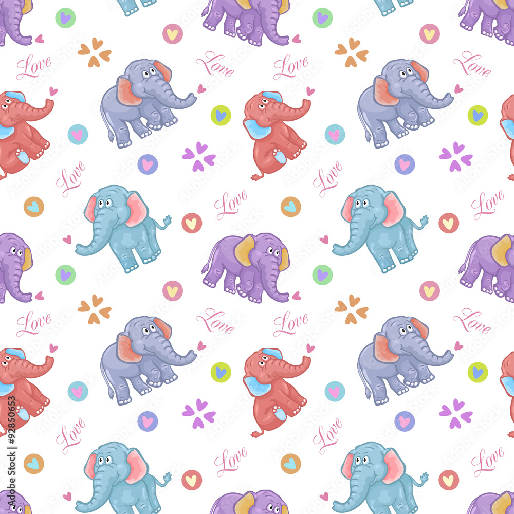 Seamless elephant kids pattern Seamless elephant kids pattern