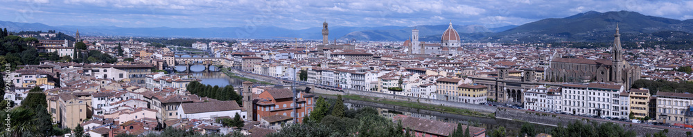 A panoramic photo of Florence with the Duomo and the most representative buildings of the city
