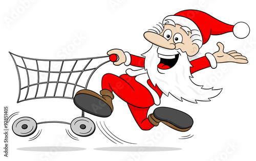 Weihnachtsmann bei den Wehinachtseinkäufen