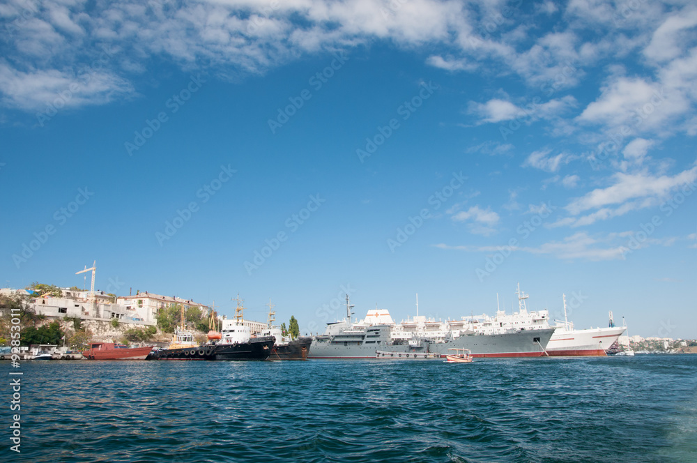 Seascape view of southern bay of Sevastopol, Crimea Seascape view of southern bay of Sevastopol, Crimea