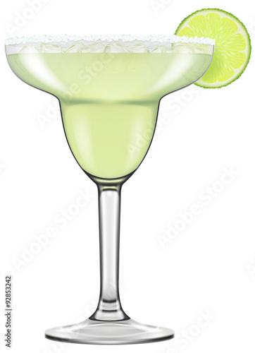 Realistic looking Maragarita cocktail. Vector illustration.