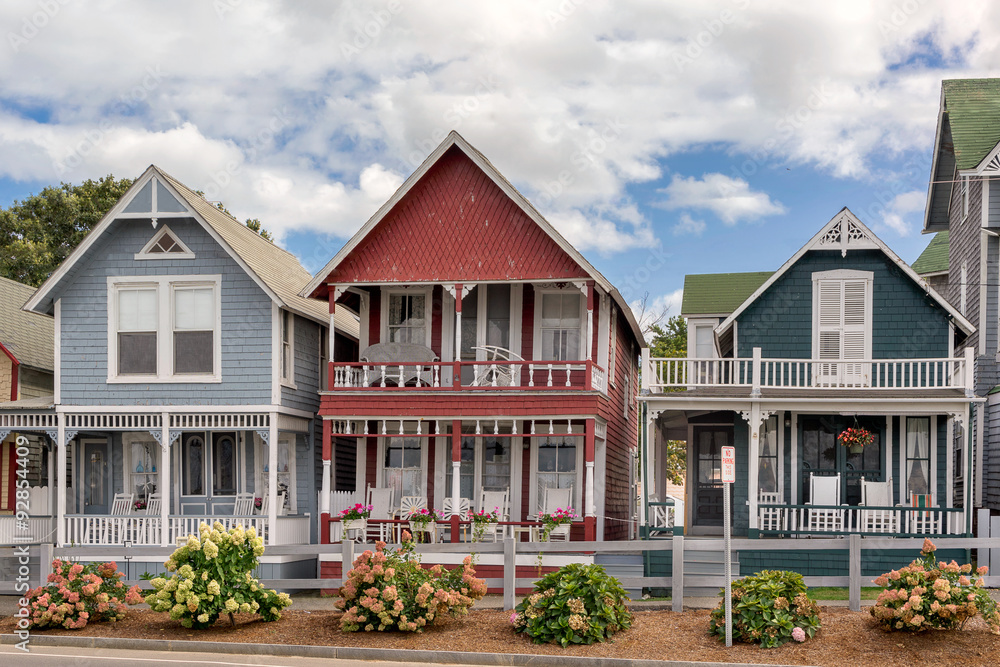 Colorful houses in Oak Bluffs on Martha's Vinyard Colorful houses in Oak Bluffs on Martha's Vinyard