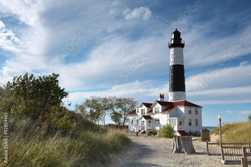 Big Sable Point Lighthouse late in the day and in the fall season - Ludington, Michigan  photo
