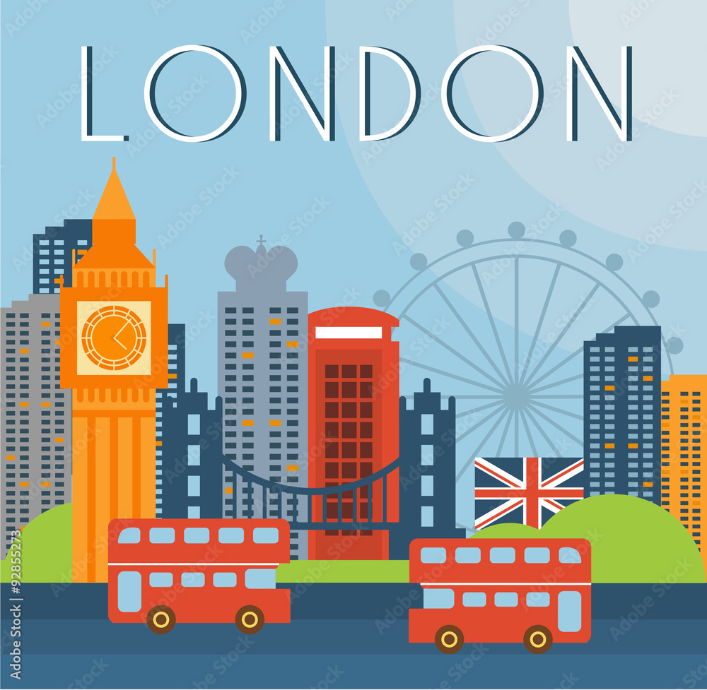 London Cityscape Vector Illustration