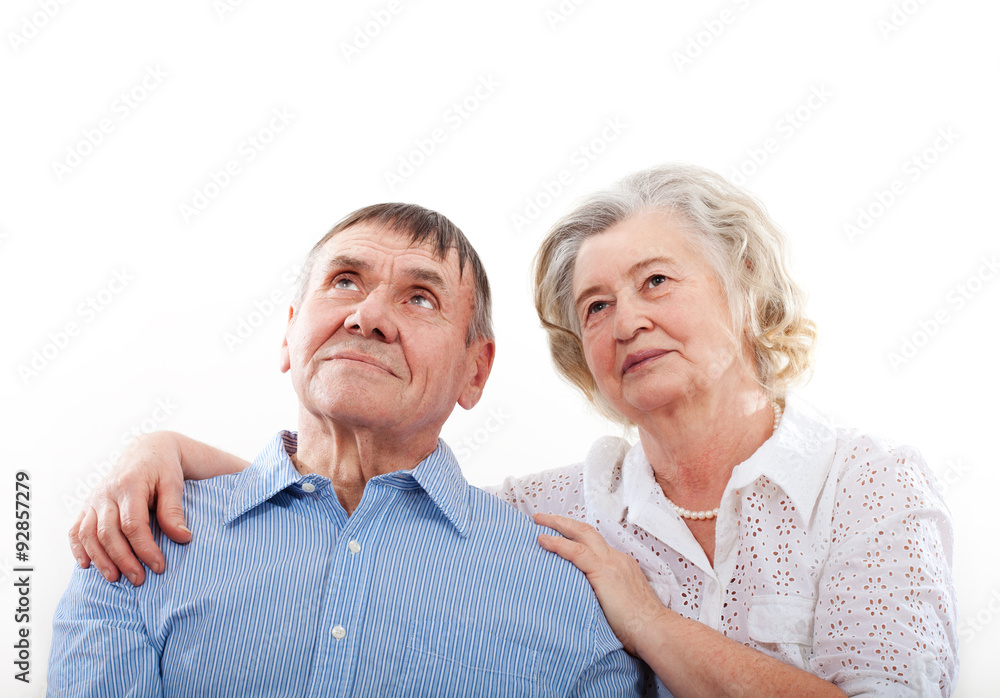 Closeup portrait of smiling elderly couple Closeup portrait of smiling elderly couple