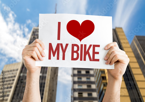 Wallpaper Mural I Love My Bike placard with urban background Torontodigital.ca