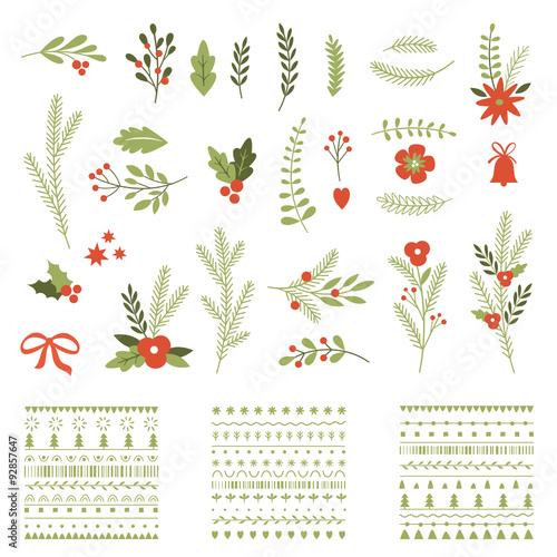 Set of Christmas graphic elements and ornaments
