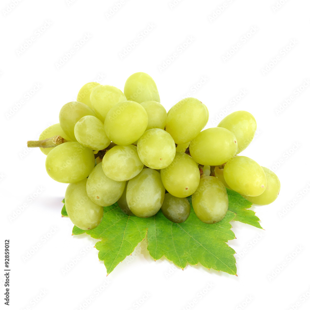 Green grape isolated on white background (Fruit) Green grape isolated on white background (Fruit)