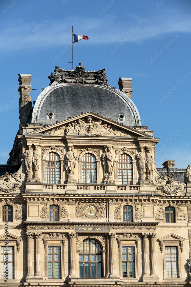 Obraz premium Paris - The Louvre Museum. Louvre is one of the biggest Museum in the world, receiving more than 8 million visitors each year.