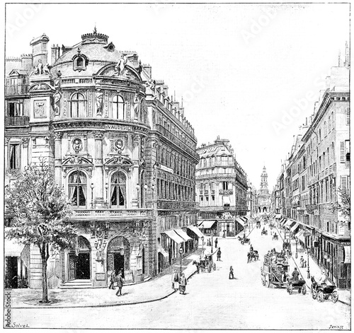 Obraz na plátně Vaudeville Theatre, Rue de la Chaussee d'Antin, Holy Trinity, vi