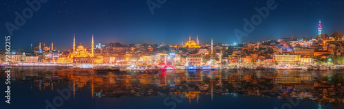 Panorama os Istanbul and Bosporus at night