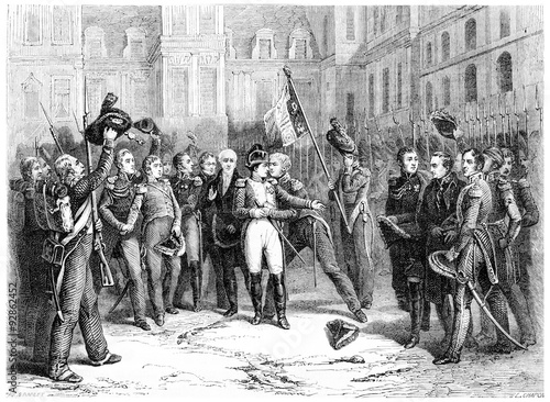 Fotografija Farewell at Fontainebleau, vintage engraving.