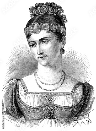 Pauline Bonaparte, vintage engraving. photo