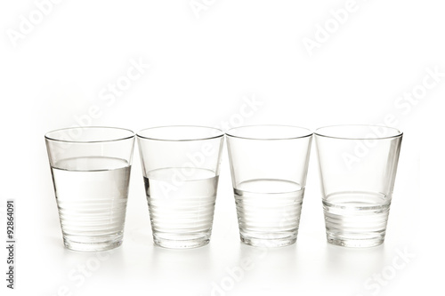 glasses of water on a white background