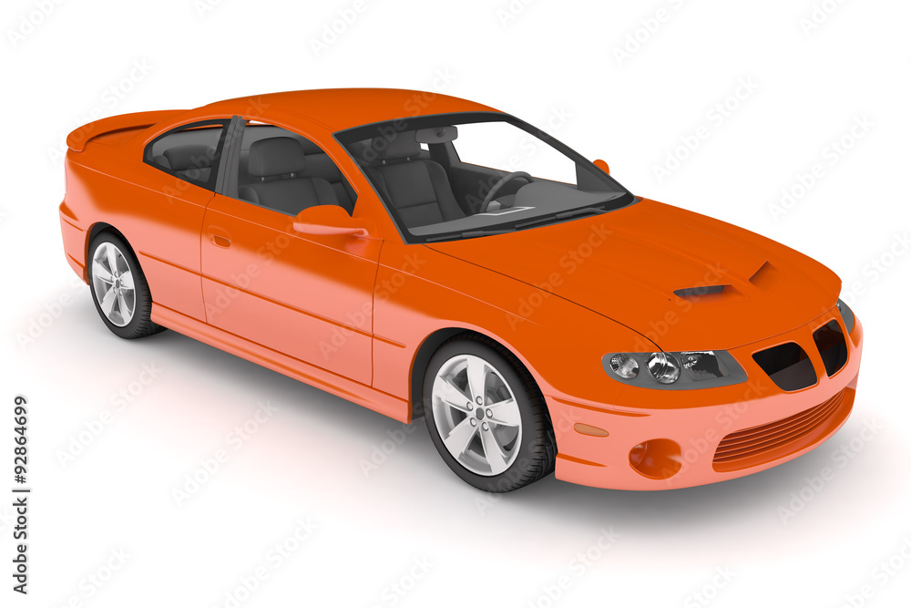 Isolated orange car. Stock Illustration Adobe Stock