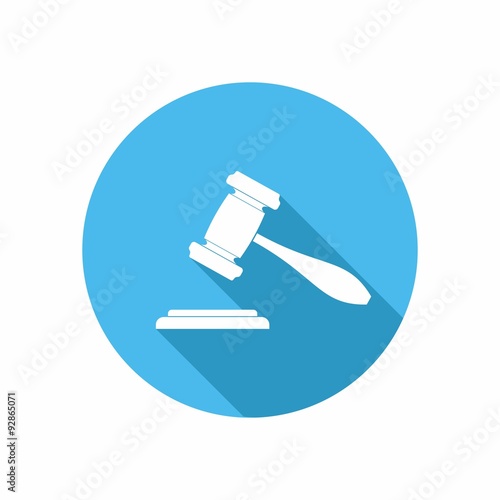 Judge or Auction Hammer icon. Vector Illustration.
