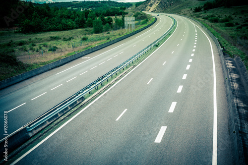 Highway through France at summer time