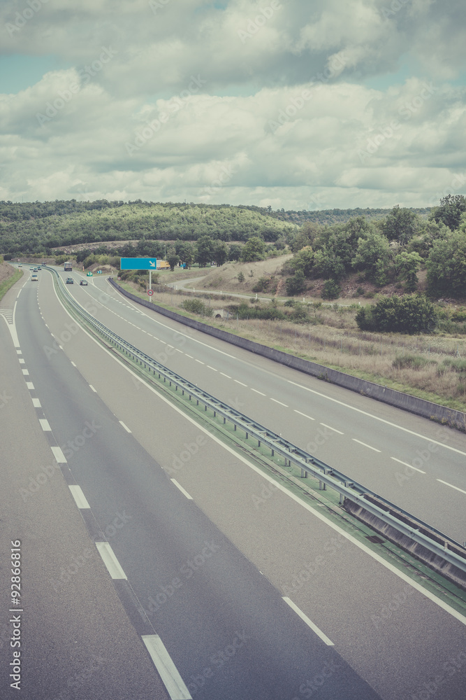 Fototapeta premium Highway through France at summer time