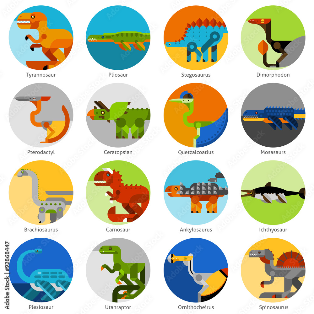 Dinosaur Icons Set