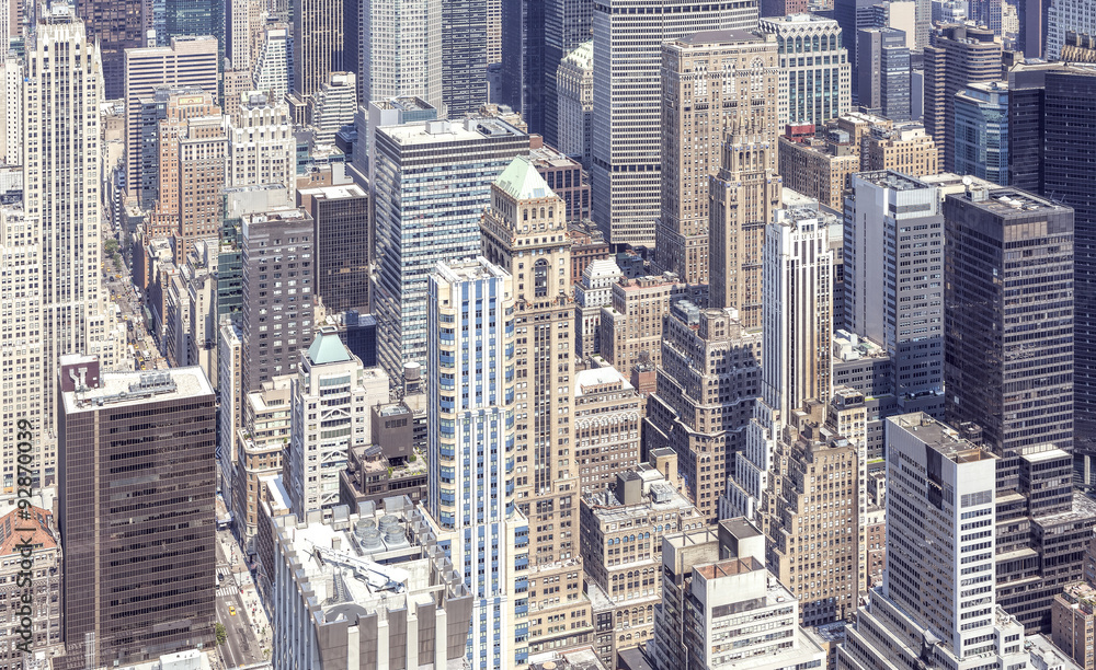 Fototapeta premium Widok z lotu ptaka Manhattan, Nowy Jork, USA