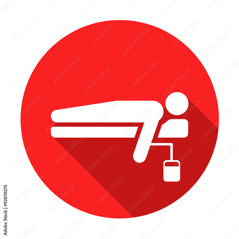 Icono plano redondo transfusion con sombra Icono plano redondo transfusion con sombra