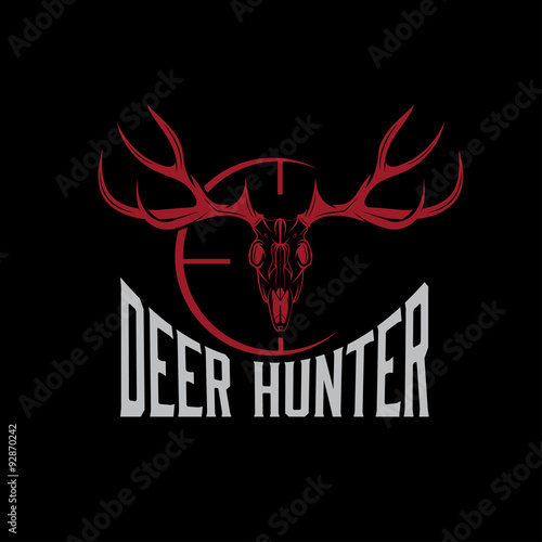 deer skull with target vector design template