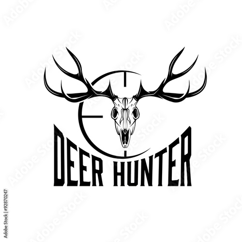 deer skull with target vector design template