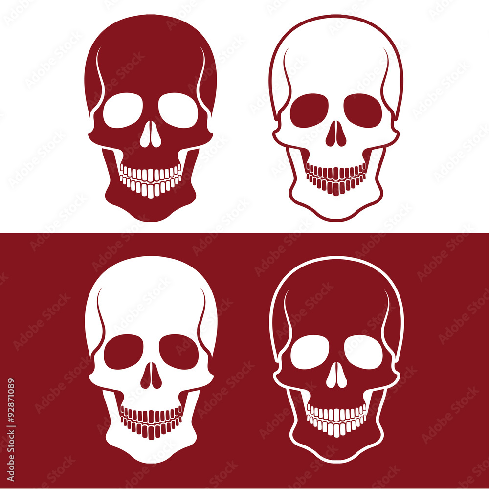 set of skulls vector design template set of skulls vector design template