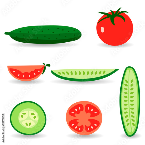 Tomatoes and cucumbers