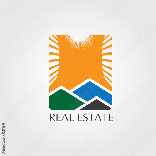 real estate icon with sun