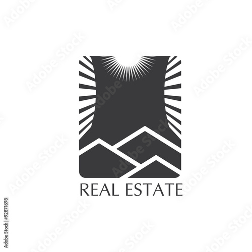 real estate icon with sun