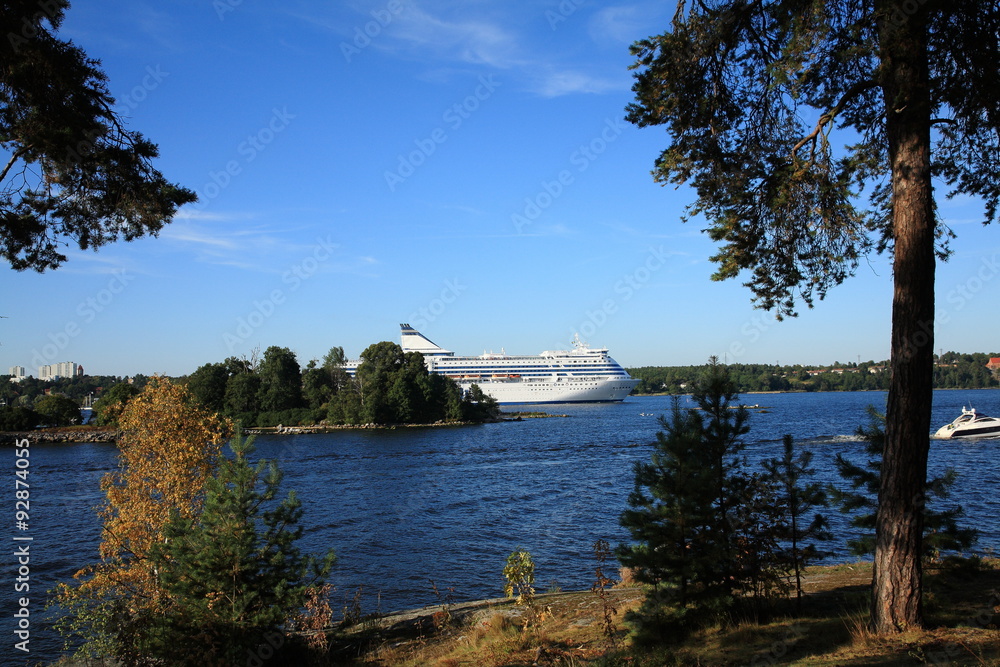 Obraz premium View from Fjaderholmarna island,Sweden