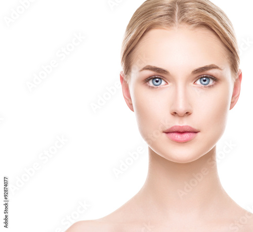 Canvas Print Beautiful woman with perfect fresh clean skin