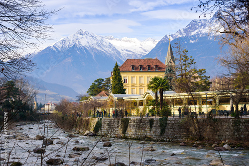 View of Merano village, Sud Tirol, Trentino Alto Adige, Italy photo