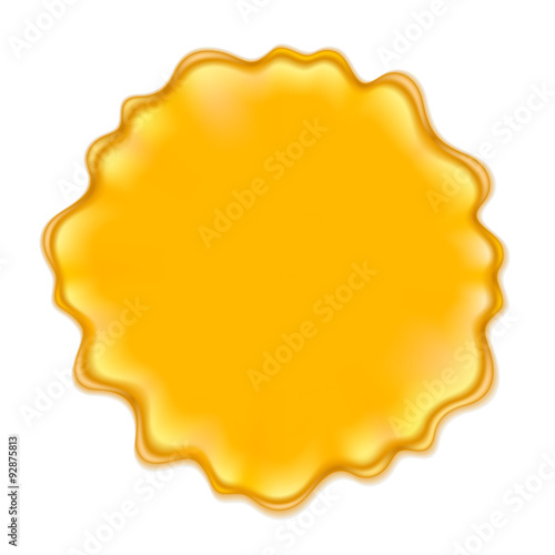 Yellow blotch isolated on white background. 