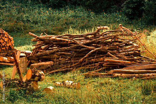 Firewood in the yard.