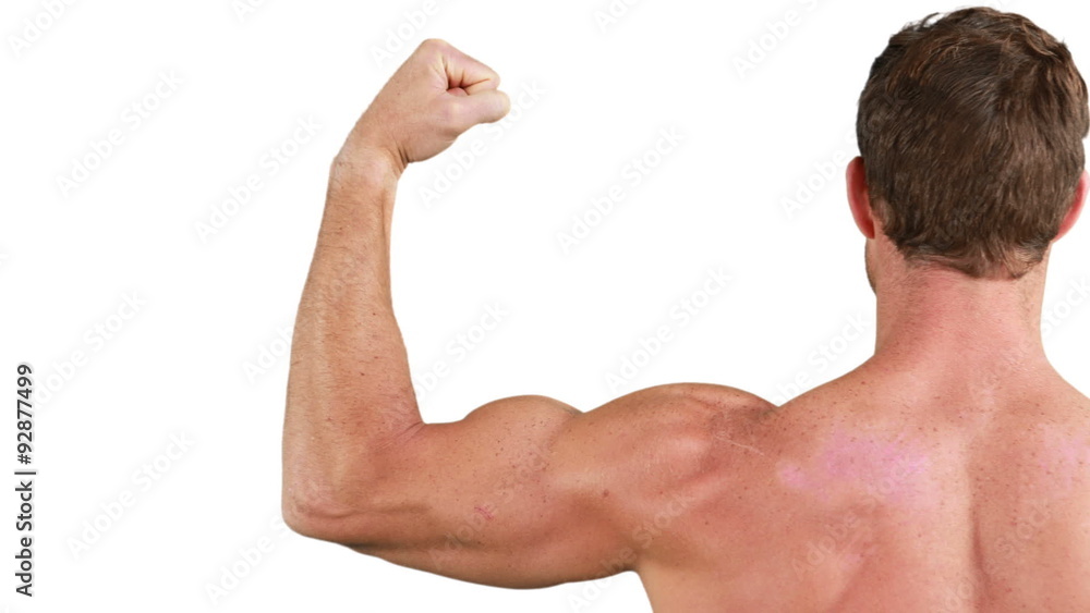 Muscular man flexing his muscles Muscular man flexing his muscles