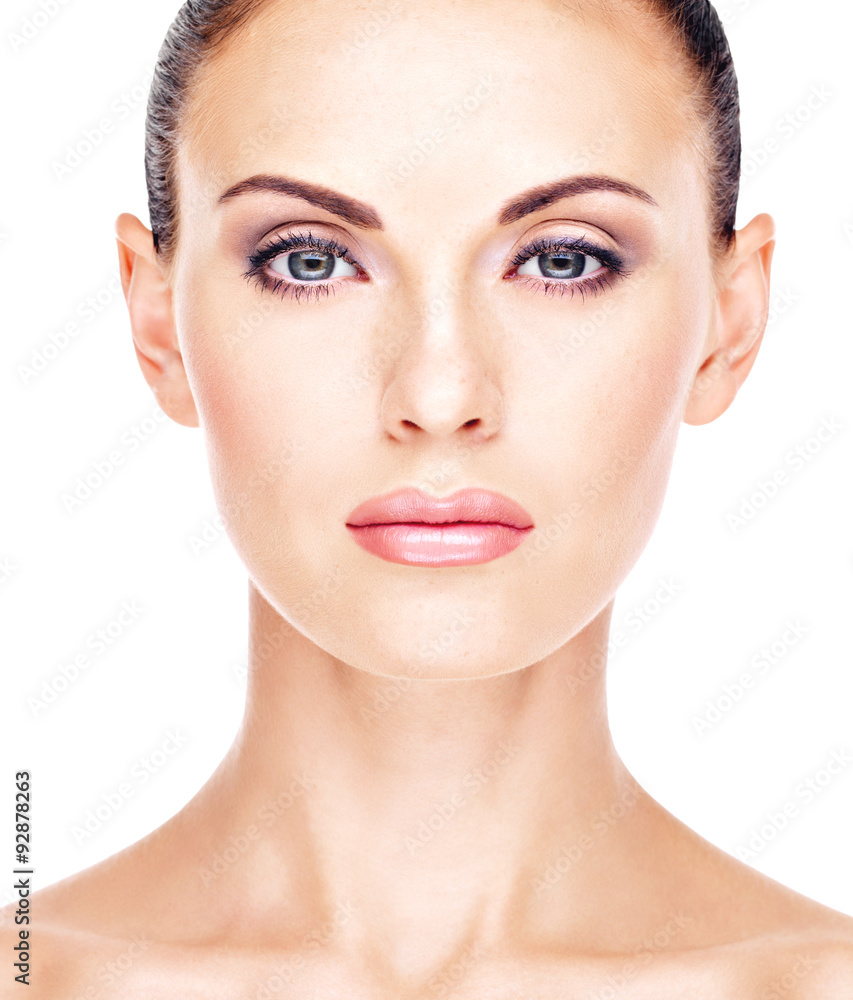 Closeup portrait of the woman with beautiful face Closeup portrait of the woman with beautiful face