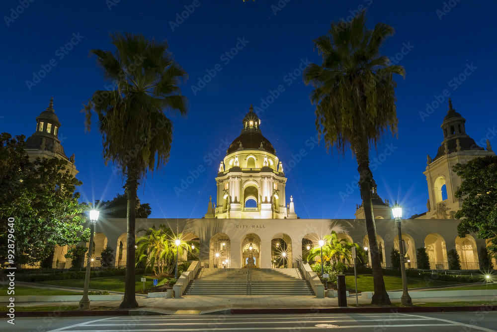 The beautiful Pasadena City Hall near Los Angeles, California