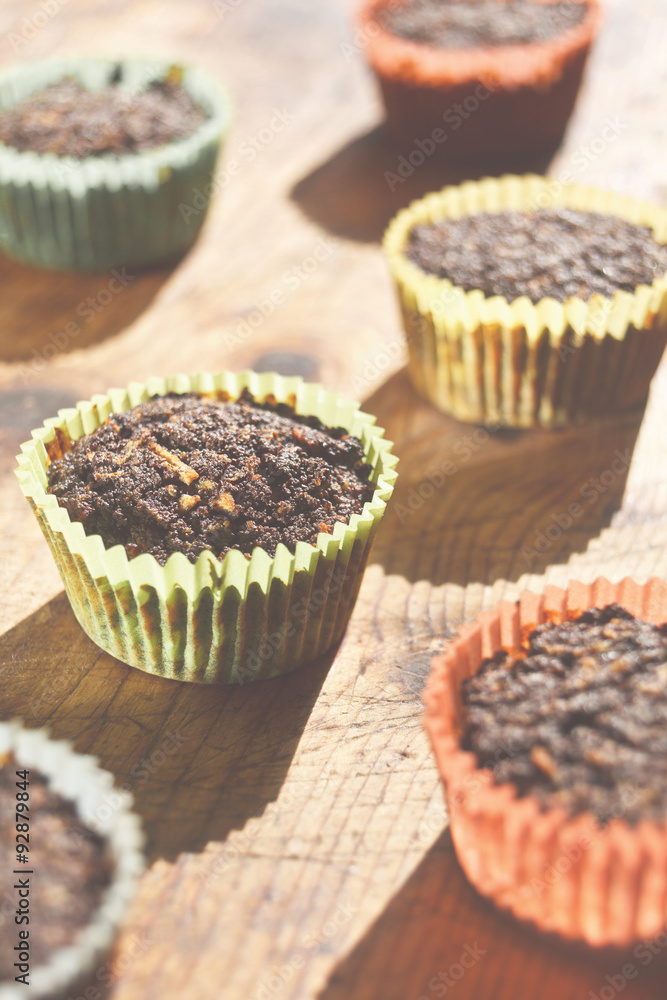 Closeup of healthy homemade muffins