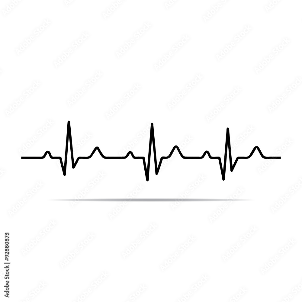 Vector Illustration heart rhythm ekg .