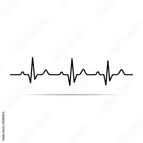 Vector Illustration heart rhythm ekg . photo