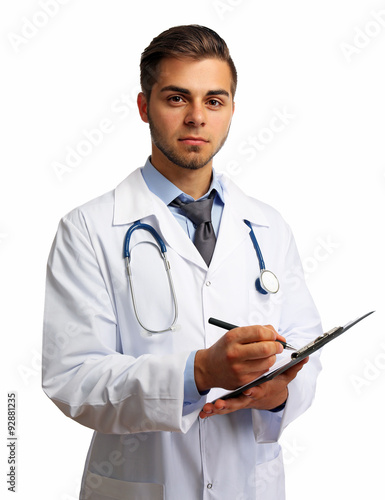 Male doctor with folder iso...