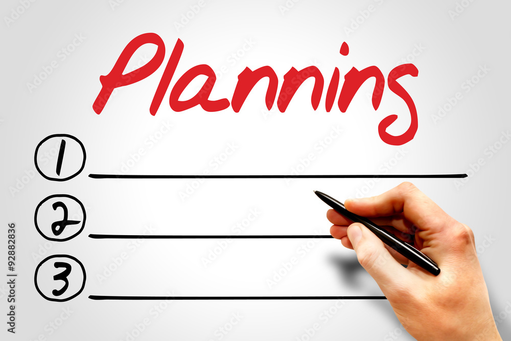 Planning blank list, business concept Planning blank list, business concept