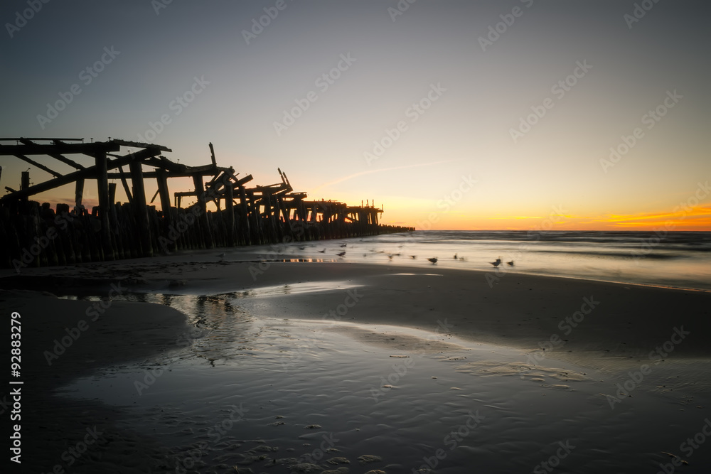 Naklejka premium ruin pier