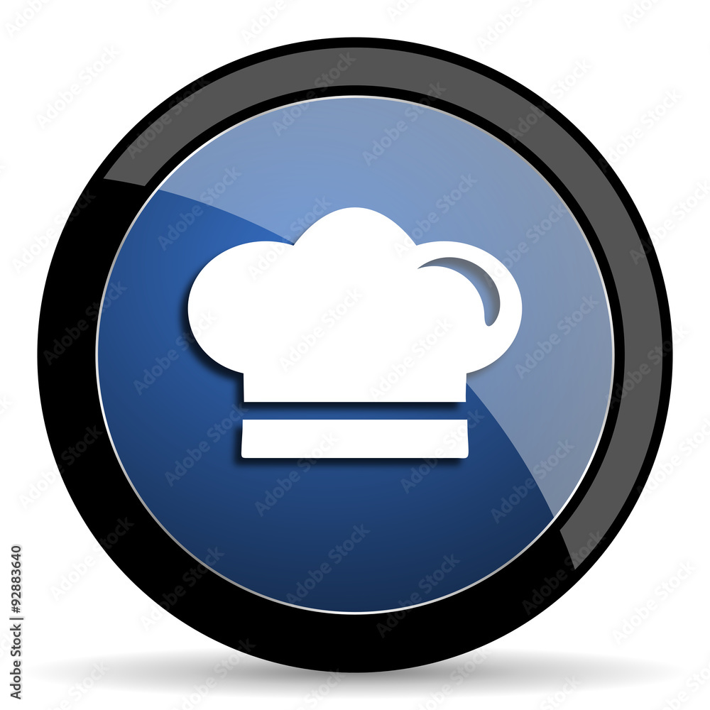 cook blue circle glossy web icon on white background, round button for internet and mobile app cook blue circle glossy web icon on white background, round button for internet and mobile app
